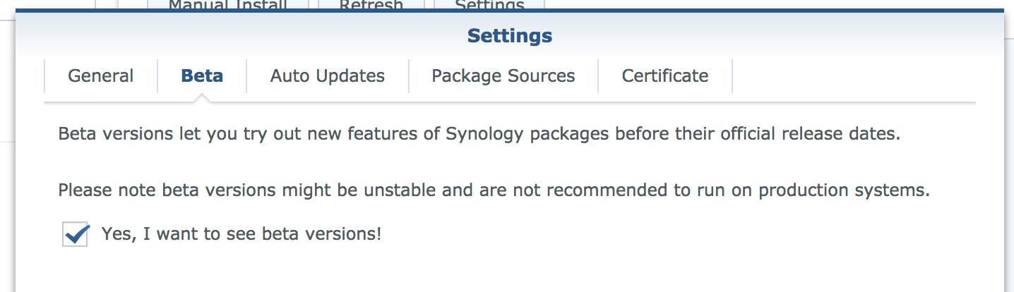 Add the Synocommunity package source
